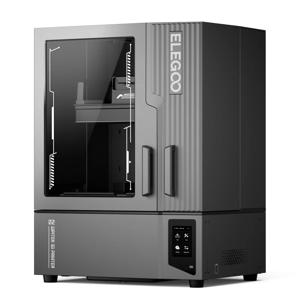 ELEGOO Jupiter 2 large resin 3D printer with double doors and front touch screen